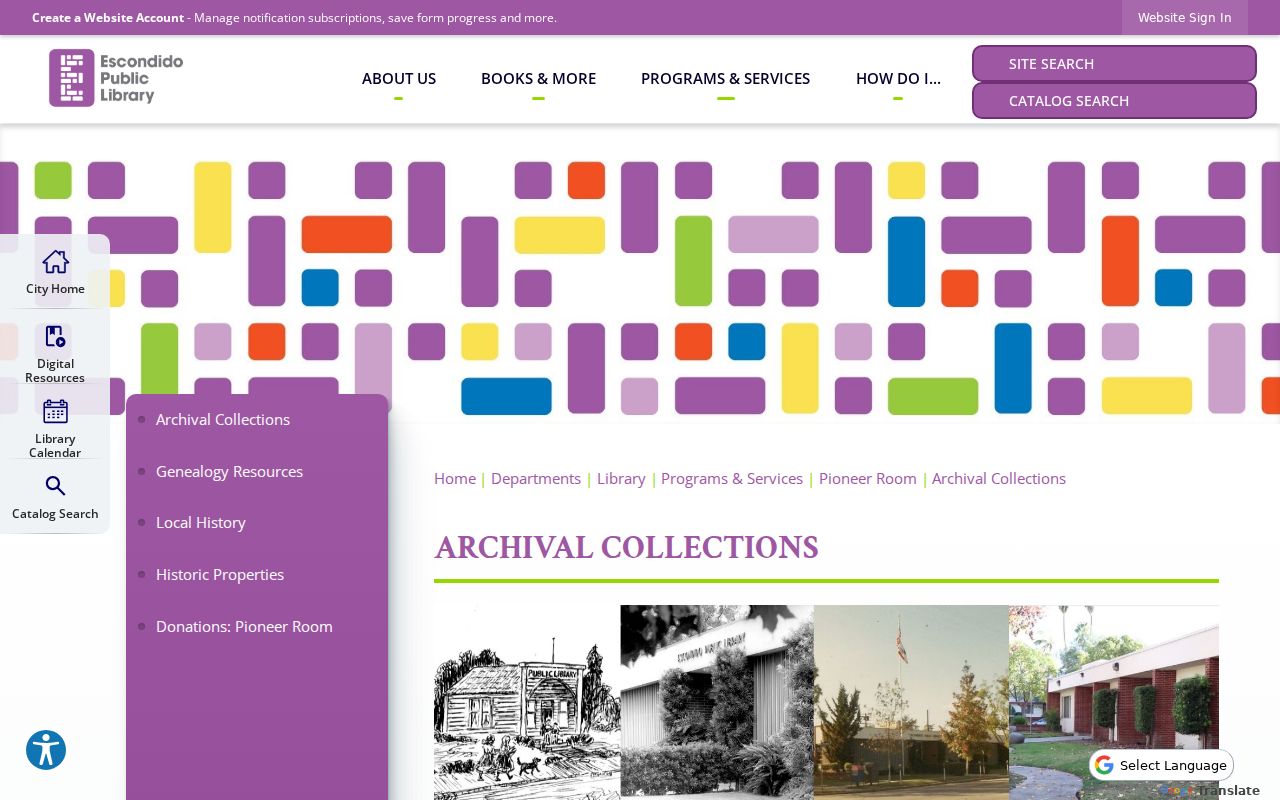 Escondido city directory Pioneer Room archival collections