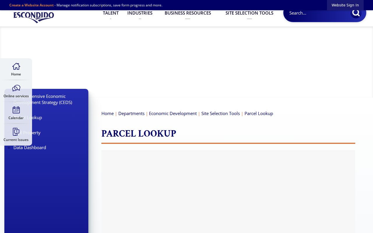 Escondido street directory city parcel lookup map